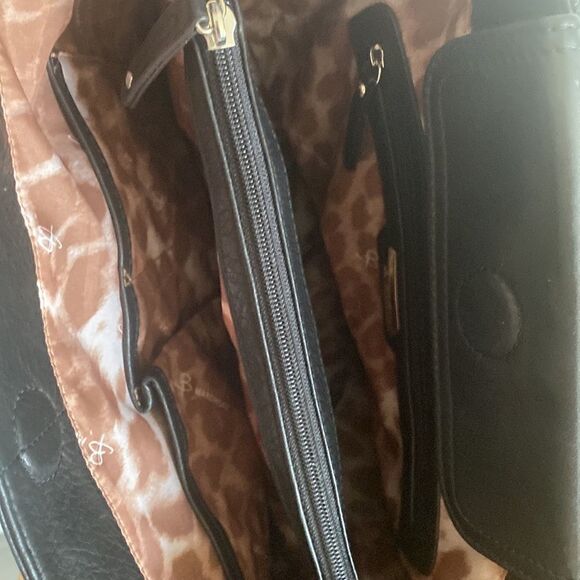 B MAKOWSKY Black Pebbled Leather Handbag NWOT - Picture 6 of 8